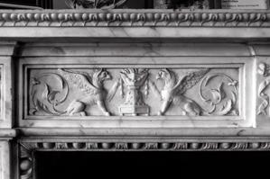 Detail of marble mantel in the parlor, 1800-05